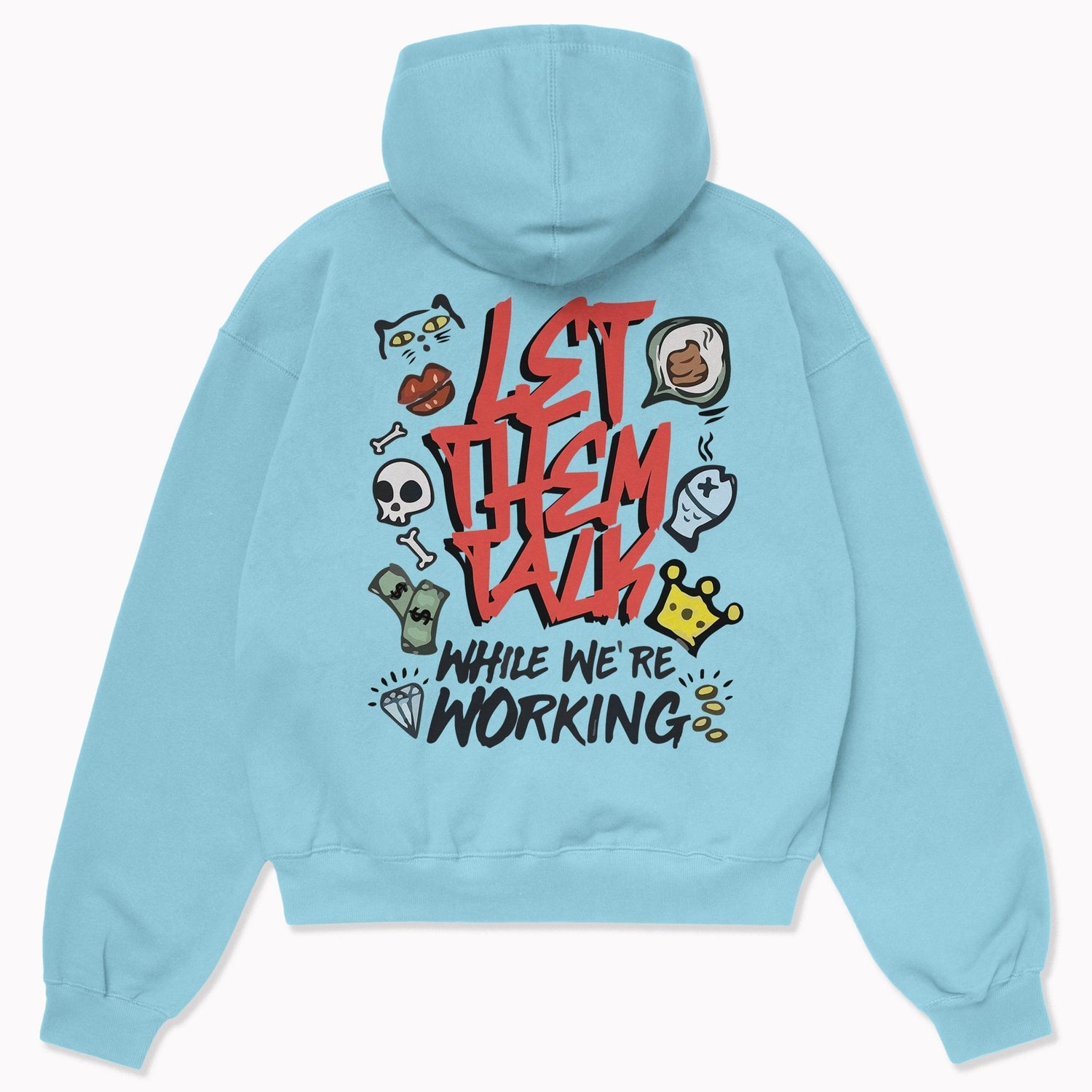 Let Them Talk Oversized Graphic Hoodie