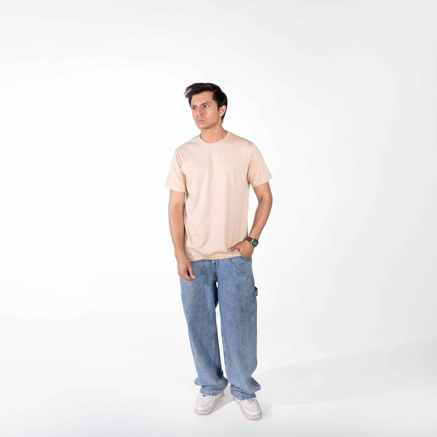 Light Cream Basic Tee