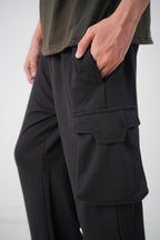 Black Cargo Baggy Trousers