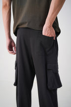 Black Cargo Baggy Trousers