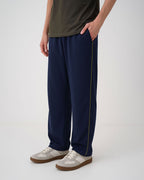 Navy Straight Piping Trouser