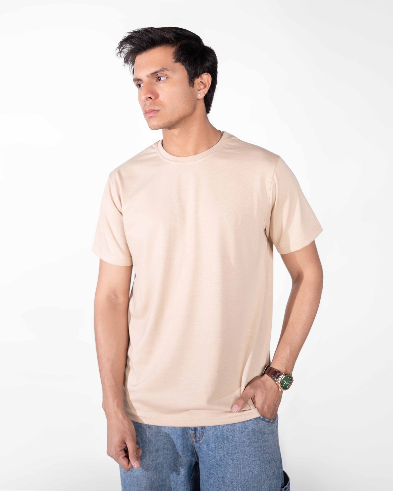 Light Cream Basic Tee