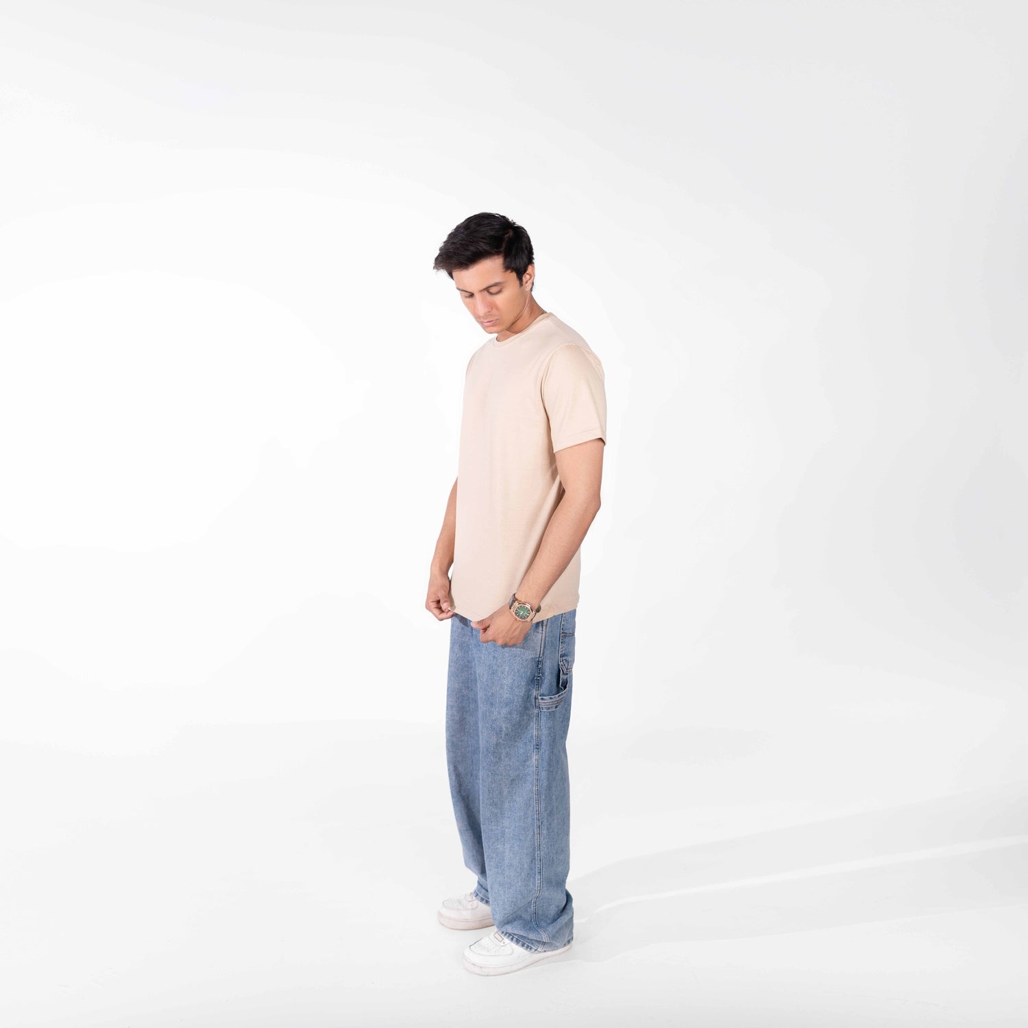 Light Cream Basic Tee